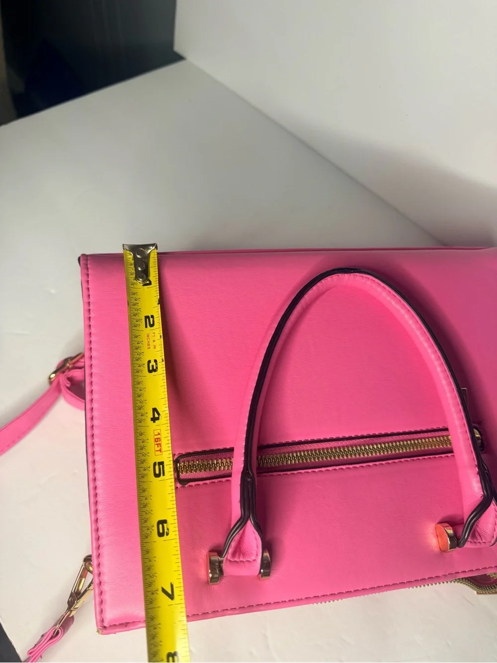 Pink Butterfly Embossed Crossbody Satchel